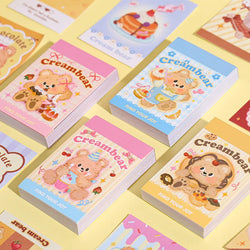 50piece/book Retro Cute Cream Bear Sticker for Phone Camera Journal Postcard DIY Kawaii Decoration Sticker Gift (ONLINE ORDER ONLY)