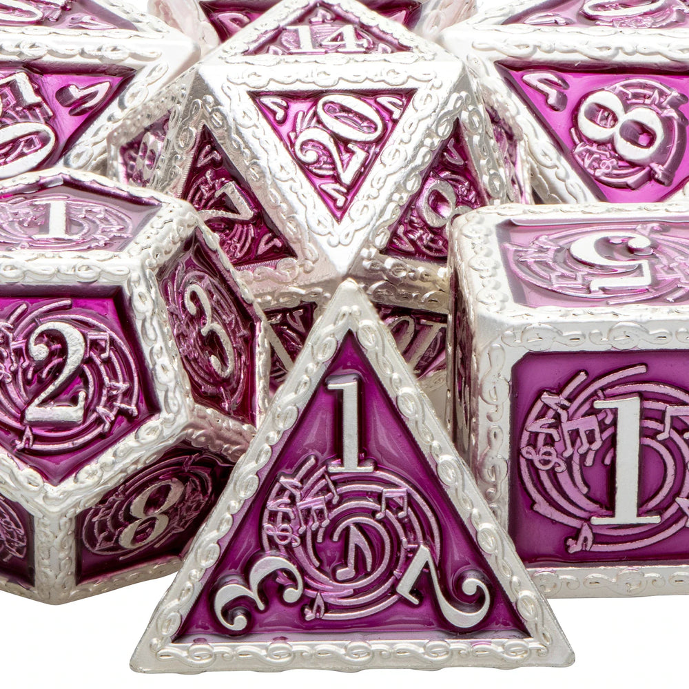 Heavy Metal Musical Notes Theme Polyhedral Dice Set (Online Order Only)
