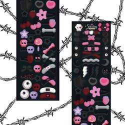 Korean Ins Dark Skull Love Key Chain Sticker Scrapbooking Photo Frame Handmade Stationery Decorative Kawaii Stickers Art Supply (ONLINE ORDER ONLY)