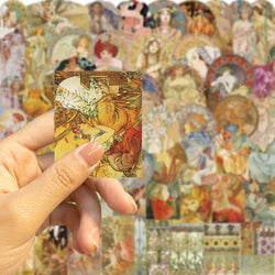10/27/54pcs Retro literary figures Stickers Decals Cartoon Graffiti DIY  Notebook Luggage Wall Decoration PVC Sticker (ONLINE ORDER ONLY)