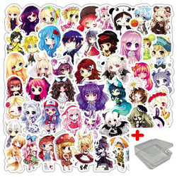 50pcs Cute Doll Graffiti Stickers for Wall Decoration DIY with Storage Box (Online Order Only)