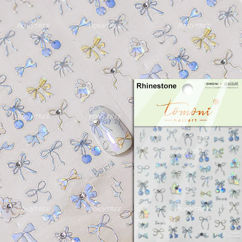 Graffiti Rabbit Dog Bunny Milk Strawberry Jewel Candy Knife Envelope Soft Relief Adhesive Nail Art Stickers Cute Manicure Decals (Online Order Only)
