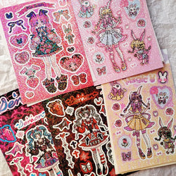 New Ins Cute Devil Bunny Girl Stickers Diary Scrapbooking DIY Album Decoration Sticker Aesthetic Personalized Kawaii Stationery (ONLINE ORDER ONLY)