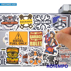 20/30/50Pieces Retro Mechanic Slogan Funny Diesel Repairman Decals Stickers for Motorcycle Bike Car Toolbox Phone Laptop Sticker (ONLINE ORDER ONLY)