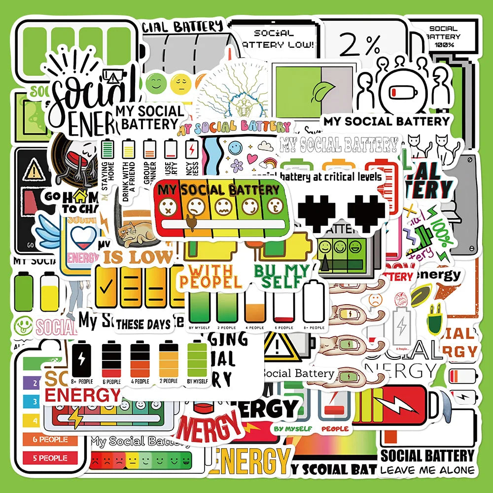 50pcs Cartoon Graffiti Stickers for Helmet, Desktop, Wall Decoration (Online Order Only)