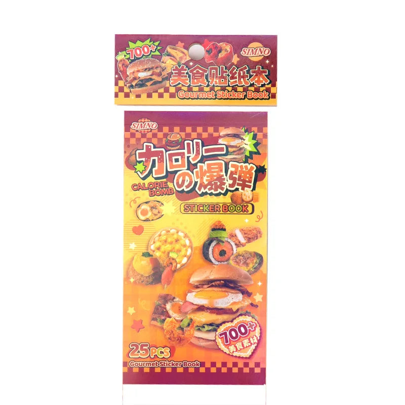 25 Pages Ins Retro Cute Food Cake Decorative Stickers Book Scrapbooking Phone Case DIY Journal Collage Material Sticker Gift (ONLINE ORDER ONLY)