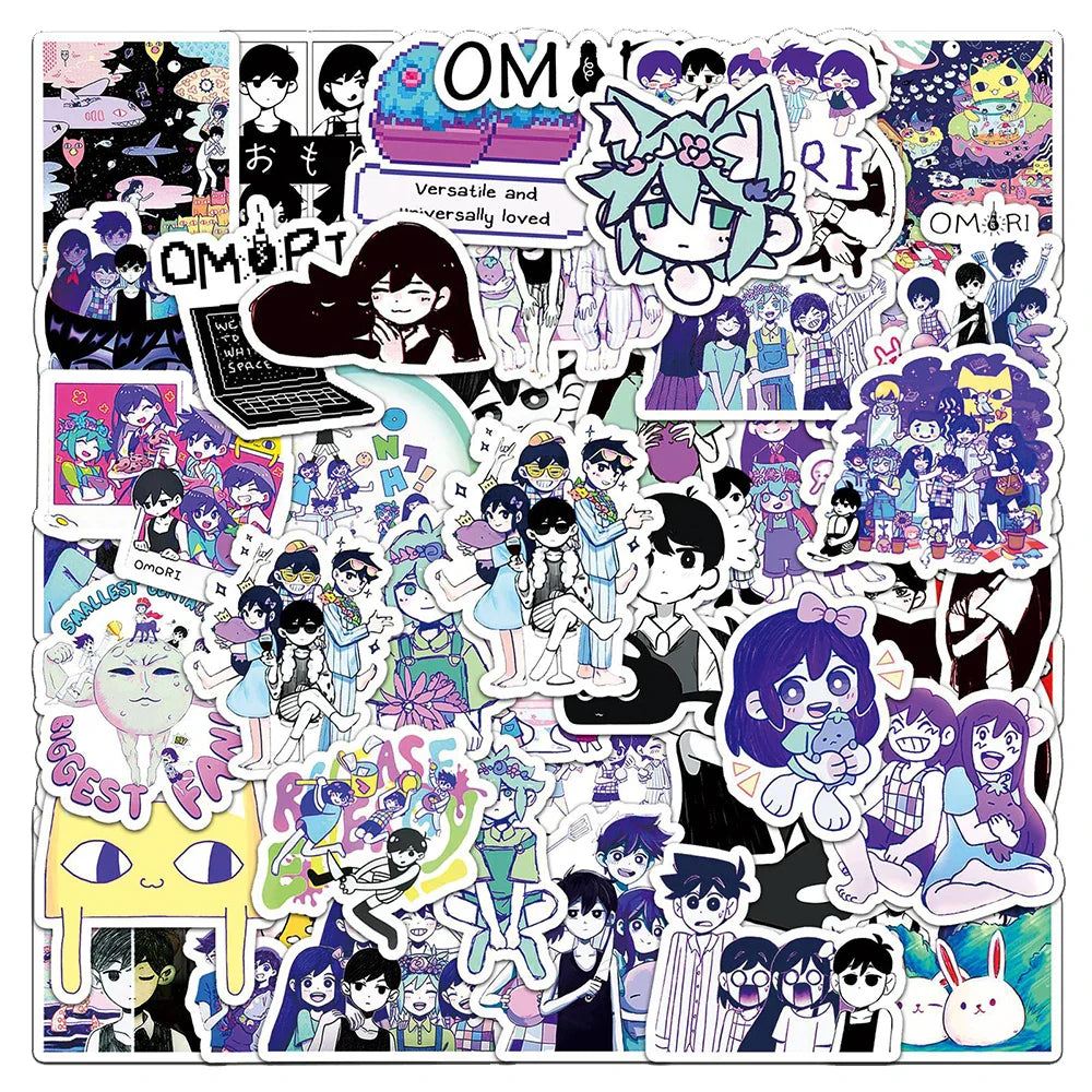 10/30/50pcs Game Omori Anime Graffiti Stickers Waterproof DIY Skateboard Laptop Cute Sunny Basil Cartoon Decals Toy Gift for Kid (ONLINE ORDER ONLY)