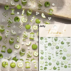Colored Shiny Jelly Claw Paw Pudding Dessert Cherry Bowknot Cake Bow Tie Drink Food Love Heart Nail Art Sticker Manicure Decal (ONLINE ORDER ONLY)