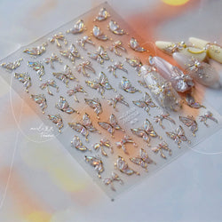 Cute Jelly Bowknot Butterfly Chic Animals Ribbon Tie Shine 3D Fantasy Nail Art Decorations Stickers DIY Dreamy Manicure Decals (Online Order Only)