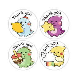 50-300pcs 1 Inch Thank You Stickers Cartoon Dinosaur Labels for Packaging Baking Labels Gifts Seal Decor Children's Stickers (Online Order Only)