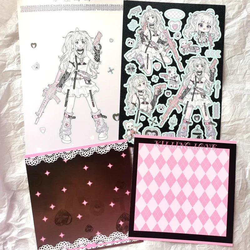 New Cute Cool Sweet Maid Girl Stickers Diary Scrapbooking DIY Album Decoration Sticker Aesthetic Personalized Kawaii Stationery (ONLINE ORDER ONLY)