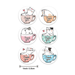 100-500pcs Thank You Cats Stickers For Kids Reward Stickers Thanksgiving Labels Toys 6 Beautiful Designs Stationery stickers (ONLINE ORDER ONLY)