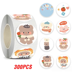 100-500pcs Cartoon Animals Sticker for Children 8 Designs Cute Thank You Scrapbooking Stationery Sealing Labels Rewards Stickers (ONLINE ORDER ONLY)