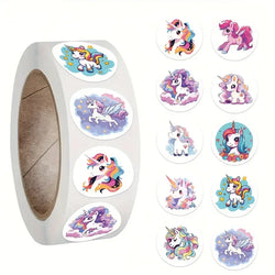 100-500pcs Cartoon Animal Unicorn Stickers Kindergarten Children's Reward Sticker Gift Decorative Decals Kids Encourage Label (Online Order Only)