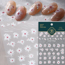 Pretty White Butterfly Flower Wreath Love Heart Crown Corsage Corolla Garland Delicate Adhesive Nail Art Sticker Manicure Decals (ONLINE ORDER ONLY)