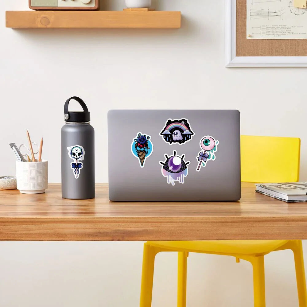 10/30/50/100PCS Horror Gothic Witch Halloween Cartoon Stickers Aesthetic Graffiti DIY Motorcycle Phone Laptop Wall Decal Kid Toy (ONLINE ORDER ONLY)