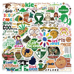 50pcs Girl Scout Cartoon Stickers for Laptop, Phone, Water Bottle, Scooter, Suitcase, Refrigerator (ONLINE ORDER ONLY)