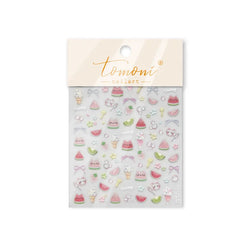 Summer Beach Bikini Watermelon Strawberry Ice Cream Soda Coconut Tree Fan Juice Crab Nail Art Decoration Stickers Manicure Decal (ONLINE ORDER ONLY)