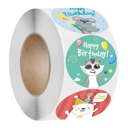 100-500pcs Cute Happy Birthday Stickers Children's Birthday Party Gift Sealing Decorations Greeting Card Labels (ONLINE ORDER ONLY)