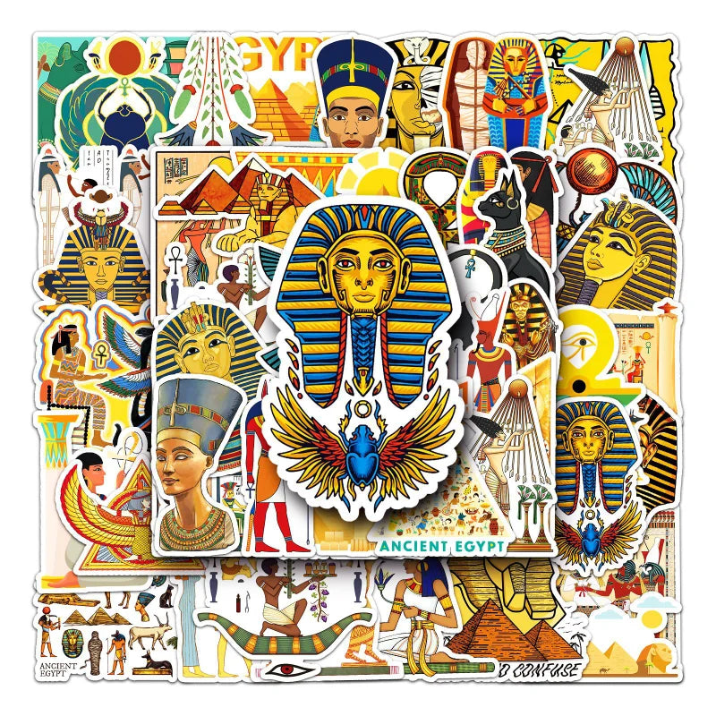 Ancient Egypt Pyramid Mummy Stickers for Skateboard Guitar Laptop Luggage Car Helmet (ONLINE ORDER ONLY)