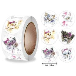 500pcs/roll Cute and Funny Cat and Dog Stickers (ONLINE ORDER ONLY)