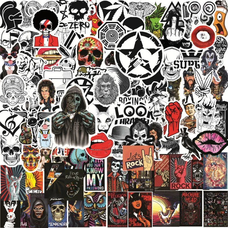 Graffiti Rock Music Stickers Decals for Luggage Helmet Skateboard Scrapbooking (ONLINE ORDER ONLY)