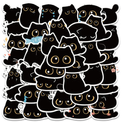 40pcs Cute Kawaii Cartoon Black Cat Stickers Kids Toy Vinyl Waterproof Graffiti For Laptop Phone Notebook Bicycle Car Decals (ONLINE ORDER ONLY)