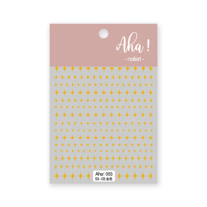 1pc Cute White Cloud Nail Stickers Ultra Thin Nail Art Stickers Self Adhesive Decals Star Moon/Flower/Clouds Kawaii Nail Decals (Online Order Only)