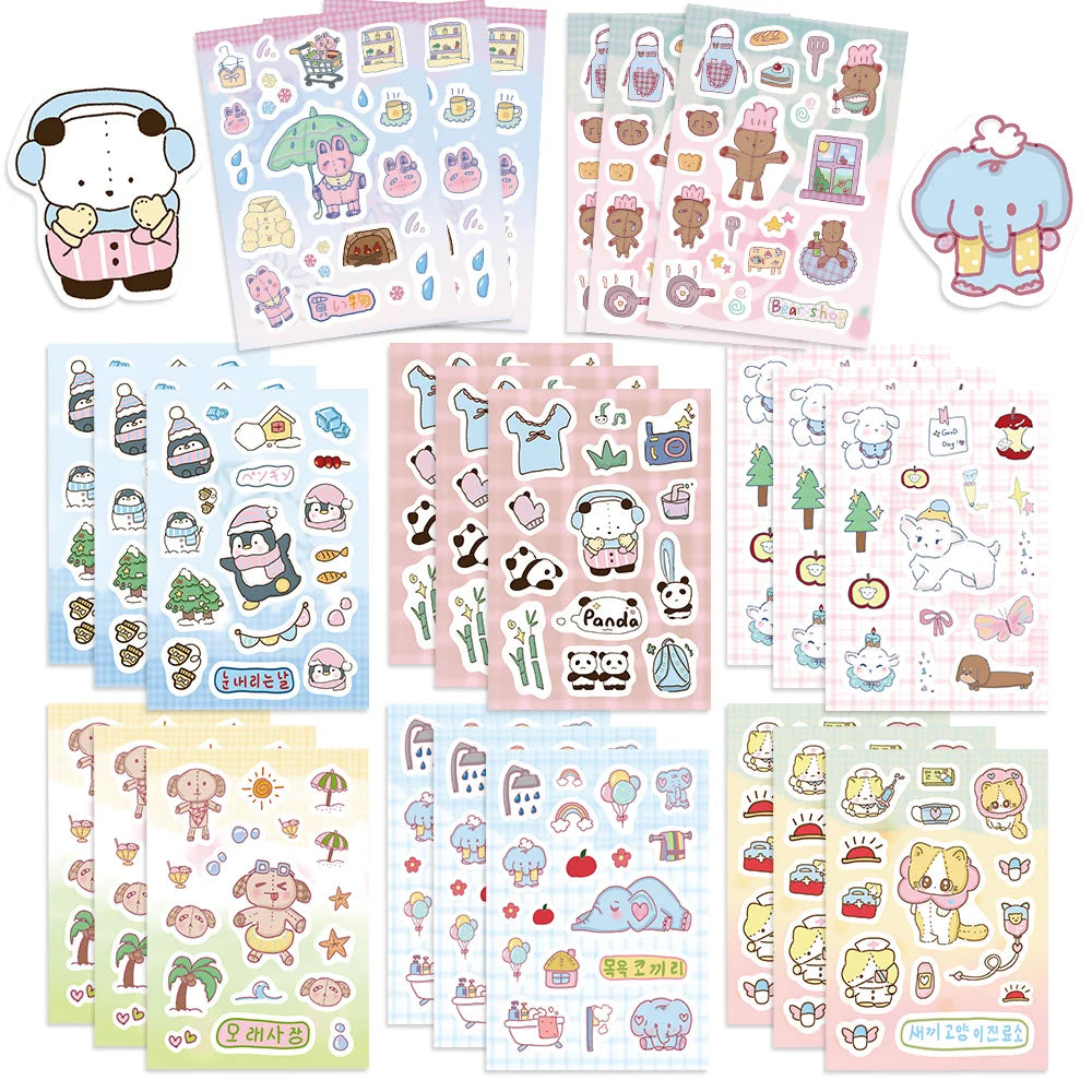 8/16/32pcs Animals Elephant Penguin Sticker Children DIY Puzzle Funny Assemble Stickers Kids Educational Toys Boys Girls Gifts﻿ (ONLINE ORDER ONLY)
