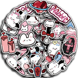 50Pcs Cute Funny Rabbit Animals Stickers Kawaii Cartoon Decals Skateboard Notebook Luggage Phone Car Sticker Toy (Online Order Only)