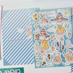 Sweet Cool Campus Girl Series Sticker Scrapbooking DIY Album Decoration Sticker Aesthetic Personalized Kawaii Stationery (ONLINE ORDER ONLY)