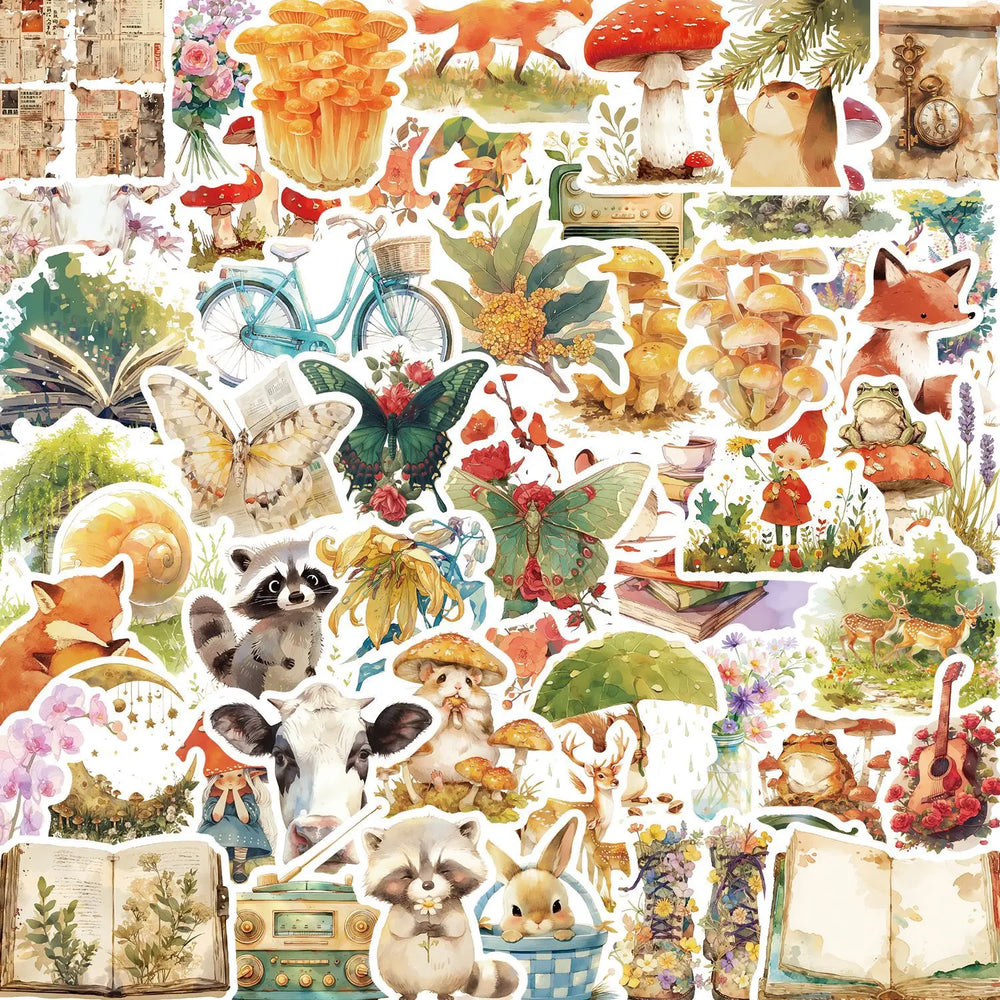 Cartoon Fairy Tale Elf Animal Stickers for Phone Laptop Luggage Skateboard Decals Gift (Online Order Only)