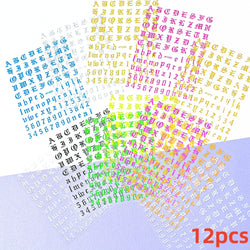 8pcs Gothic Alphabet Design Nail Art Stickers Retro English Letter Nail Art Stickers 3D Self-Adhesive Designs Nail Art Supplies* (Online Order Only)