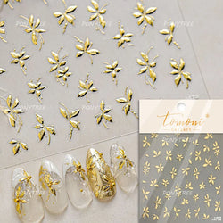 Embossed Flower Pink Butterfly Lucky Peach Blossom Chic Spring Petal 5D Soft Relief Adhesive Nail Art Stickers Manicure Decals (Online Order Only)