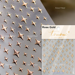 Pink Bowknot Star Moon Starburst Sun Polar Day Polar Night Sword Rose Flower Wreath Adhesive Nail Art Stickers Manicure Decals (ONLINE ORDER ONLY)