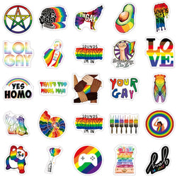 10/30/50PCS Rainbow LGBT Gay Pride Stickers DIY Skateboard Phone Laptop Luggage Suitcase Car Bike Wall Decals Sticker Toys Gift (ONLINE ORDER ONLY)