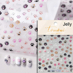 Colored Shiny Jelly Claw Paw Pudding Dessert Cherry Bowknot Cake Bow Tie Drink Food Love Heart Nail Art Sticker Manicure Decal (ONLINE ORDER ONLY)