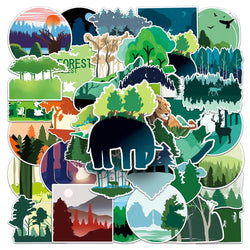 50Pcs Cartoon Trees Plants Forest Stickers for Phone Laptop Stationery Scrapbooking Material Children Sticker Craft Supplies (ONLINE ORDER ONLY)