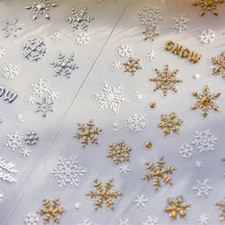 Shiny Pink Silver Hot Stamping Snow Adhesive Nail Art Sticker Snowflake Rhinestone Manicure Decal Nail Supplies for Professional (Online Order Only)