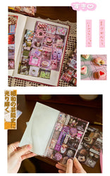 20 Sheets Japanese Retro Dessert Cut Film Sticker Book Y2K Sticker Journal Handbook Scrapbooking Kawaii Decoration Sticker Gift (ONLINE ORDER ONLY)