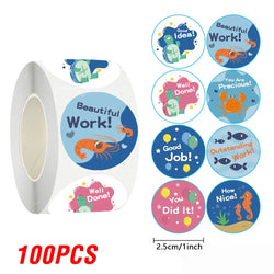 100-500pcs Children's Reward Stickers Cartoon Dinosaur Animal Stickers for Teachers To Encourage Students Reward Stickers 1 Inch (ONLINE ORDER ONLY)