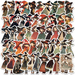 50pcs Cute Witch Girl Anime Stickers for Laptop, Phone, Luggage, Guitar (Online Order Only)