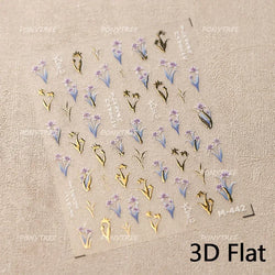 Spotless Lily Lilium Flowers Moon Pearl Crown Lily-white Pearl Necklace Pendant Self Adhesive Nail Art Stickers Manicure Decals (Online Order Only)