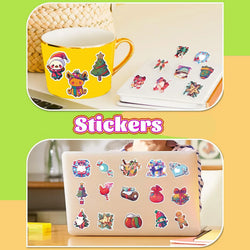 50pcs New Year Merry Christmas Stickers Santa Claus Snowman Children Gift Decal Skateboard Suitcase Sticker for Kids﻿ (ONLINE ORDER ONLY)