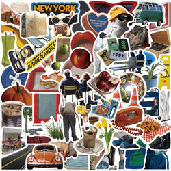 63pcs INS Harajuku Style Graffiti Stickers Decorated For Guitar Notes Luggage DIY Waterproof Laptop Water Cup Bicycle Sticker (ONLINE ORDER ONLY)