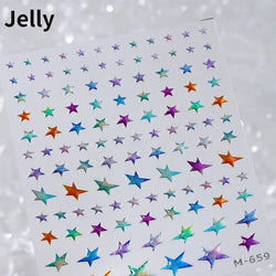 Dreamy Moon Star Cloud Butterfly Starrylight Rhinestone 5D Soft Embossed Relief Nail Art Sticker 3D Decal Decoration Manicure (ONLINE ORDER ONLY)
