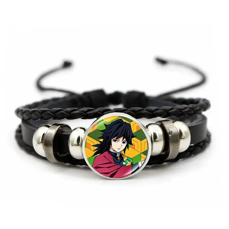 Demon Slayer Bracelet: Tanjiro & Nezuko Leather Charm (ONLINE ORDER ONLY)