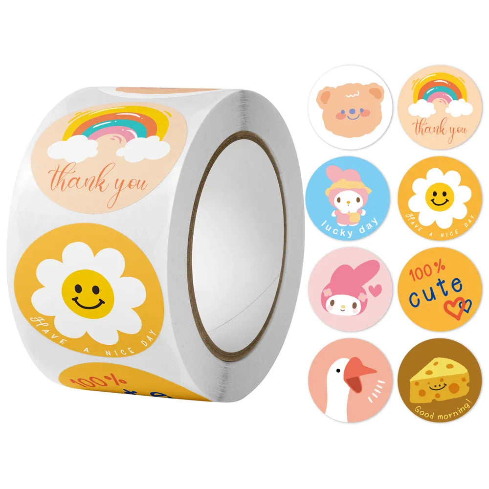500pcs/roll Reward Stickers For Kids Children Kindergarten School Encouragement Students Games Toy Animals Stationery Labels (ONLINE ORDER ONLY)