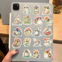 10/30/50PCS Cute Frog PVC Sticky Sticker Aesthetic DIY Korean Stationery Decoration Scrapbooking School Supplies for Kids (ONLINE ORDER ONLY)