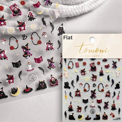 Cat Eye Halloween Terror Spider Cross Rose Love Heart Flower Snake Web Candy Bunny Thrilling Nail Art Stickers Manicure Decals (Online Order Only)
